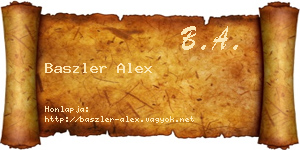 Baszler Alex névjegykártya